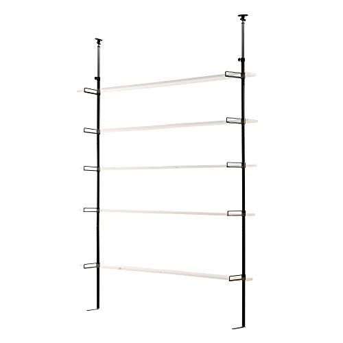 ドッペルギャンガー(DOPPELGANGER) 【2レッグシェルフ】突っ張り棒方式で天井高221~301cmに対応 スペースに合わせて幅も棚数も自由にカスタムできるDIY家具 市販の1✕6材を利用 4点固定式 飾り棚 ラックベースシリーズ DDS506-BK